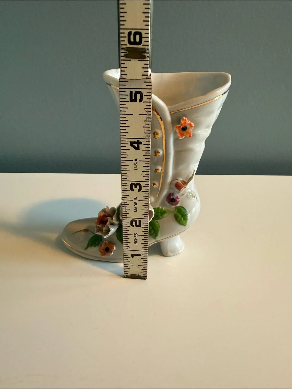 Vintage Royal Crown Porcelain Victorian Boot Bud Vase